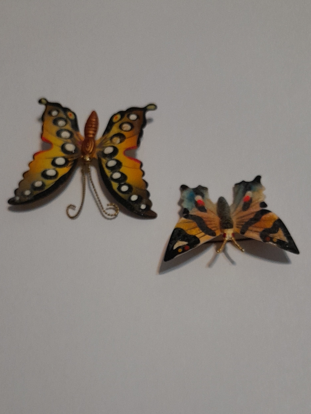 Yellow Butterfly Lapel Pin Set of 2 - Soft Metal Butterflies Pins